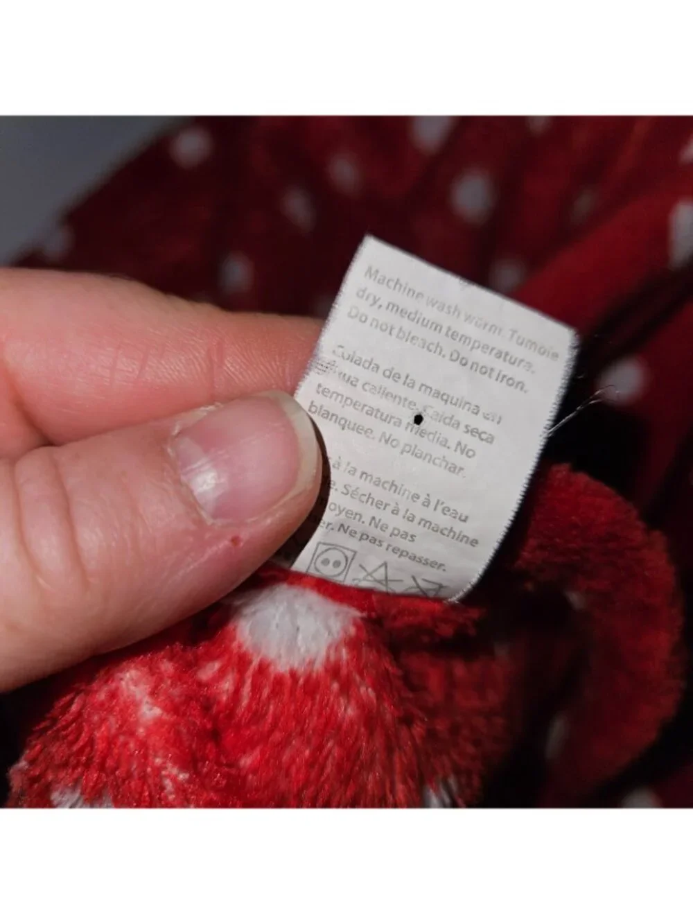 Snugly Baby Blanket Fleece Red White Polka Dots 28x38 RN 123745